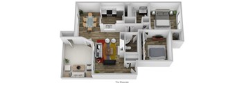 The Shawnee 1,048 Sq. Ft. Floor Plan at Indian Lookout, West Carrollton