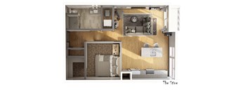The Stine Floor Plan at 303 Front St Apartments, Columbus, OH, 43215