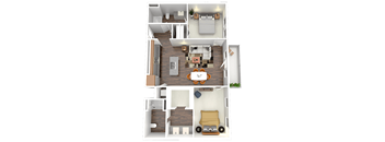 The Kellogg Floor plan at Four23/Hoge, Cincinnati, OH