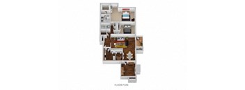 Townsend Floor Plan at Indian Creek Apartments*, Ohio, 45236