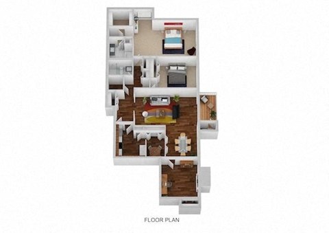 Townsend Floor Plan at Indian Creek Apartments*, Ohio, 45236