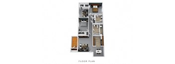 Two Bedroom Two Bath W/ Den Floor Plan at Galbraith Pointe Apartments and Townhomes*, Ohio