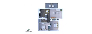 a 1 bedroom floor plan | village on the lakes apartments