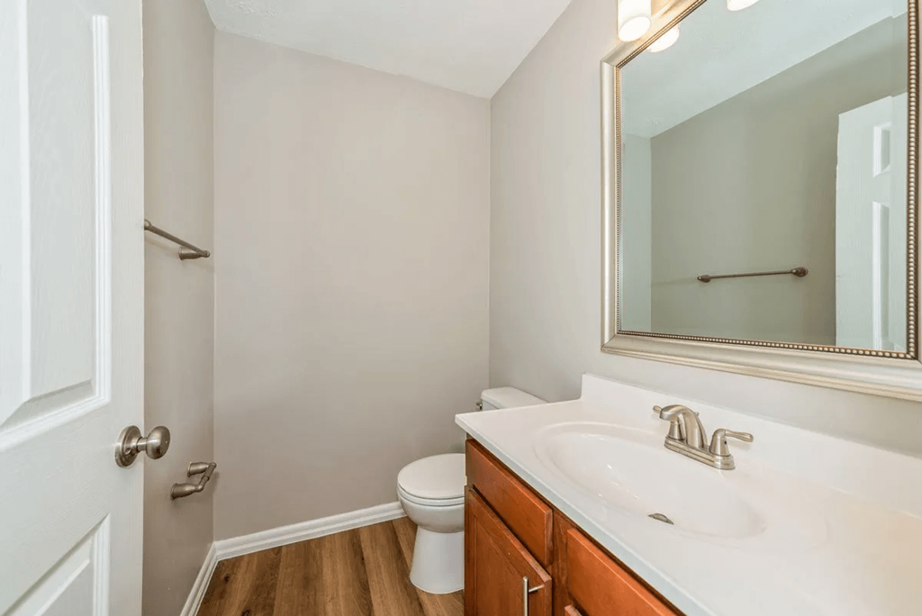 Bathroom with sink and towel rack at Trails at Mariemont, Ohio