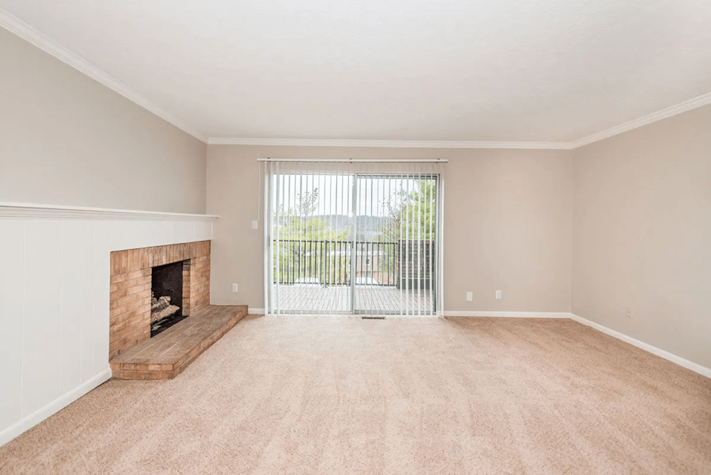 Elegant living room with fireplace at Trails at Mariemont, Cincinnati, OH, 45227