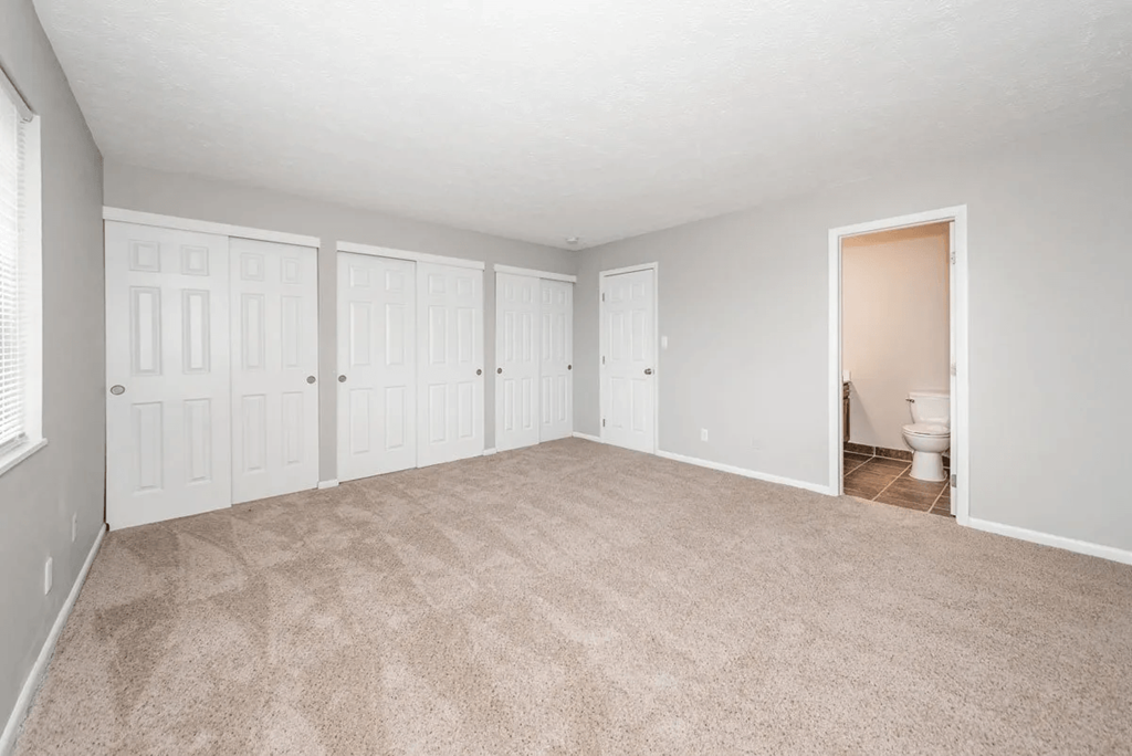 Spacious bedroom with attached bath at Trails at Mariemont, Cincinnati, OH, 45227