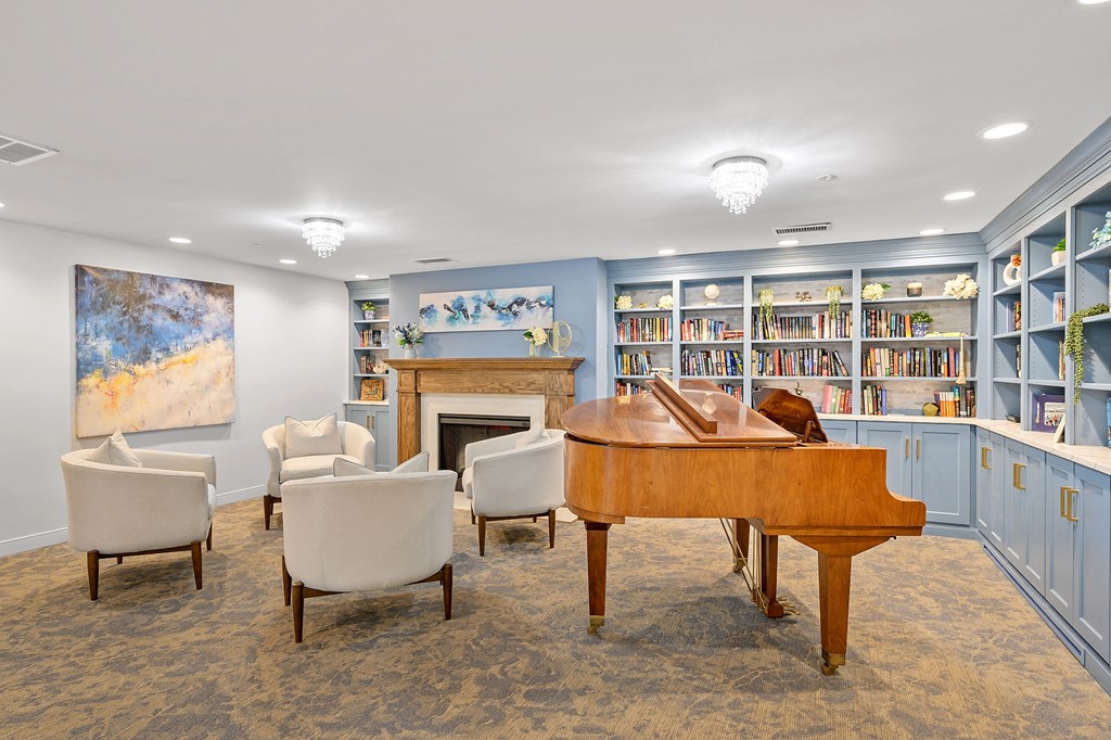 Living room filled with furniture and a fireplace at The Valley, Cincinnati, OH