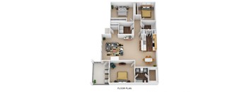 3 bedroom 2 bathroom floor plan A at Bishops Gate, Cincinnati