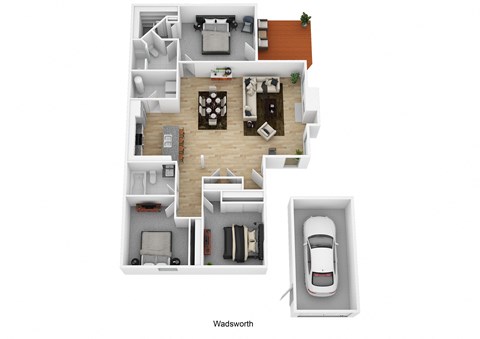 3 bed 2 bathroom floor plan at Falls at Landen, Maineville, OH, 45039