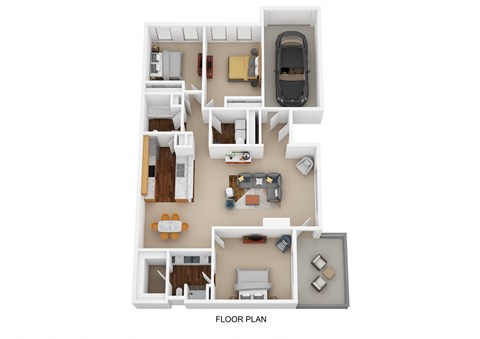 3 bedroom 2 bathroom floor plan at Bishops Gate, Ohio