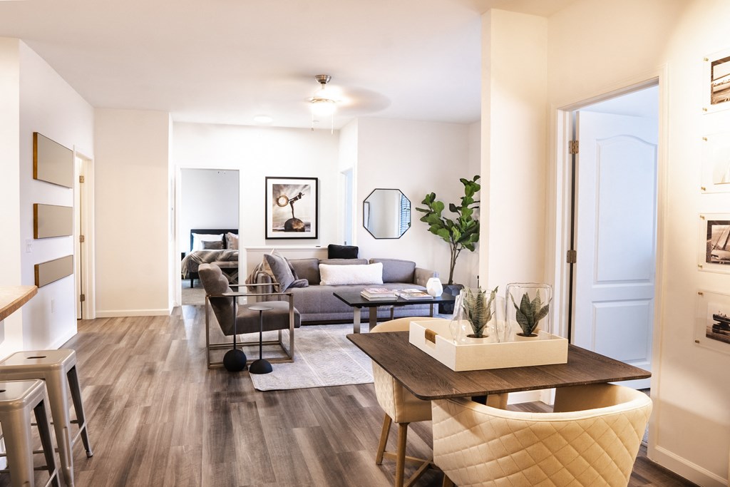 a living room with hardwood floors and white walls  at Waterstone Landing, Perrysburg