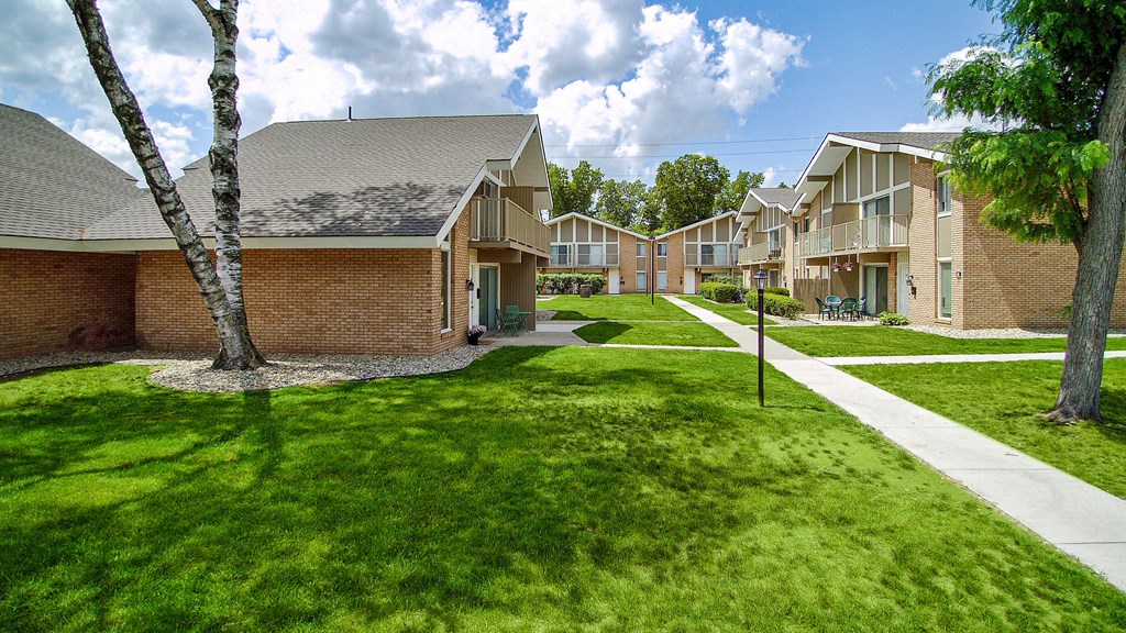 our apartments showcase a beautiful lawn