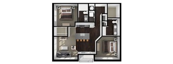 Bailey Floor Plan at Liberty Flats Apartments, Liberty Township