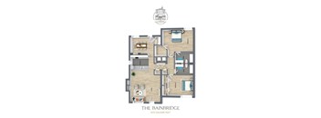 A floor plan of a property named The Bainbridge with a total area of 1070 square feet.