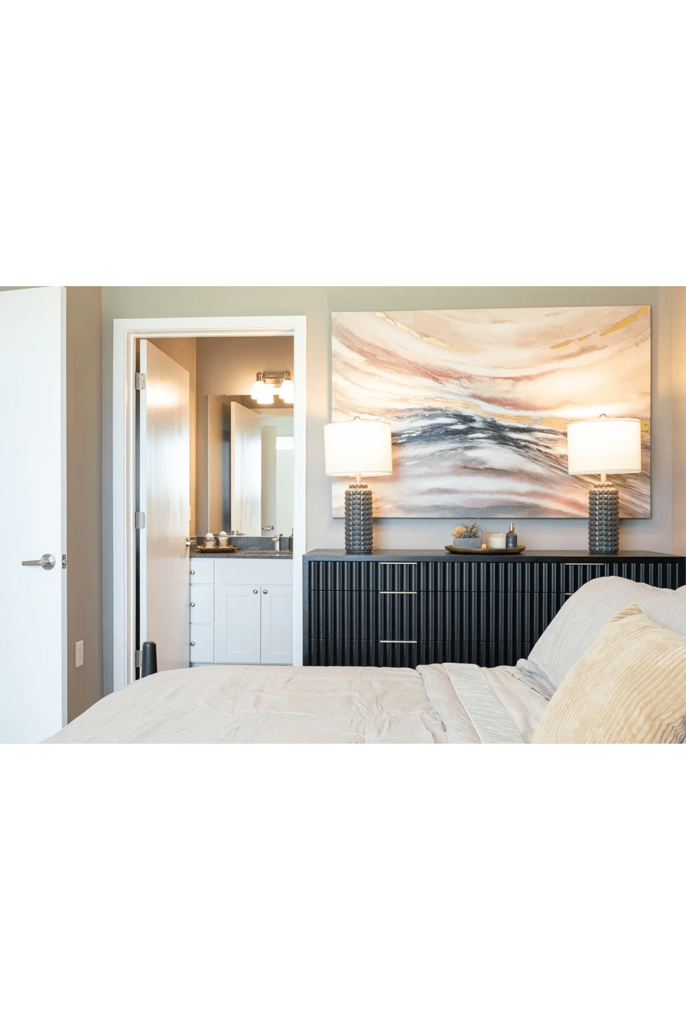 Modern Bedroom at Liberty Flats Apartments, Liberty Township, Ohio
