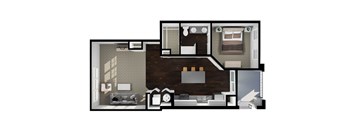 Ben Floor Plan at Liberty Flats Apartments, Liberty Township, OH, 45069
