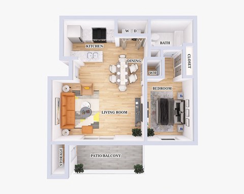 1 bed 1 bath C at Crystal Glen Apartments, Findlay, OH