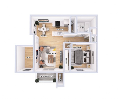 1 bed 1 bath B at Crystal Glen Apartments, Findlay