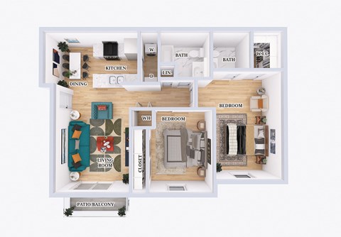 2 bed 1.5 bath at Crystal Glen Apartments, Ohio