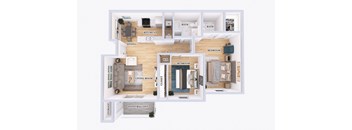 2 bed 1.5 bath A at Crystal Glen Apartments, Findlay, Ohio