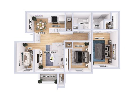 2 bed 2 bath A at Crystal Glen Apartments, Findlay, OH, 45840