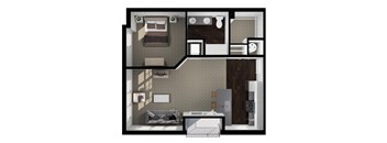 Ella Floor Plan at Liberty Flats Apartments, Liberty Township, Ohio