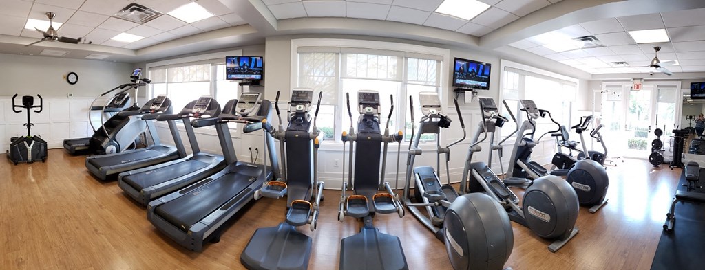 Fitness center equipment at Four Bridges, Liberty Township