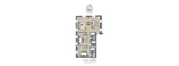 A floor plan of a property called The Gibbs, which is 1060 square feet.