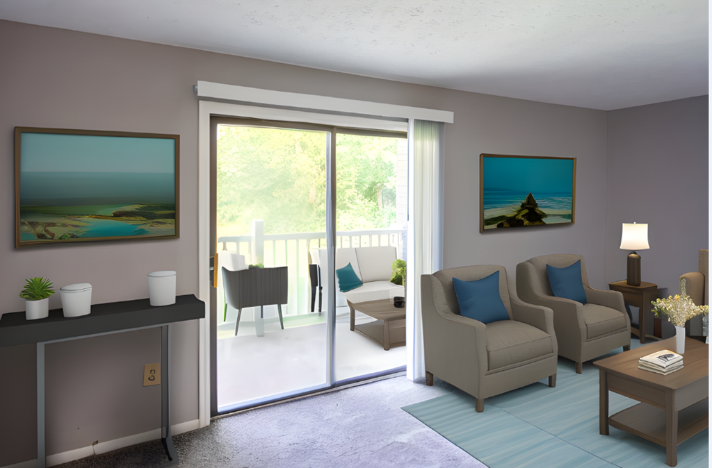 Virtually staged living  at Crossings of Kenton, Erlanger, KY