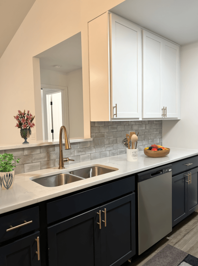 a kitchen with a dishwasher and quartz countertops at Ivy Hills Living Spaces, Cincinnati, 45244