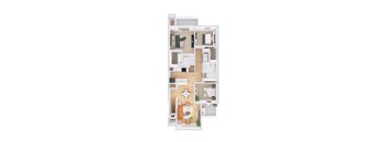 3 bed 2 bath floorplan at Waterfront Pointe, Indiana