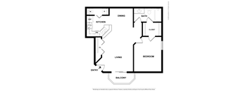 A black and white floor plan of a house with labeled rooms.