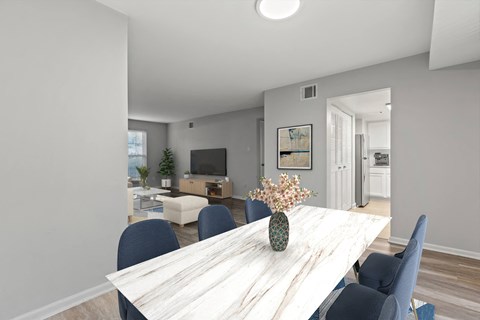 Dining room with a wooden table and chairs at Merrick Place, Lexington