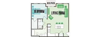Monroe Floor Plan at Monmouth Row Apartments, Newport, 41071