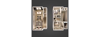 a rendering of a 3d floor plan of a592592