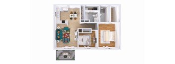 2Bed 2Bath Floor Plan at Providence Glen Apartments, Columbus
