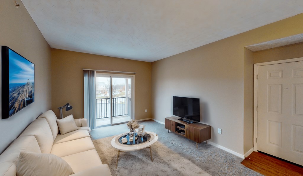 Living Room With TV at Prescott Place, Columbus, OH