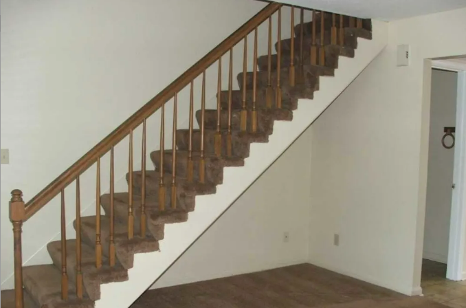 a staircase in a house with stairs