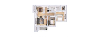 a floor plan of a house with a bedroom and a living room