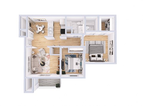 a floor plan of a house with a bedroom and a living room