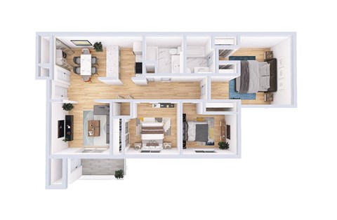 a floor plan of a house with a bedroom and a living room