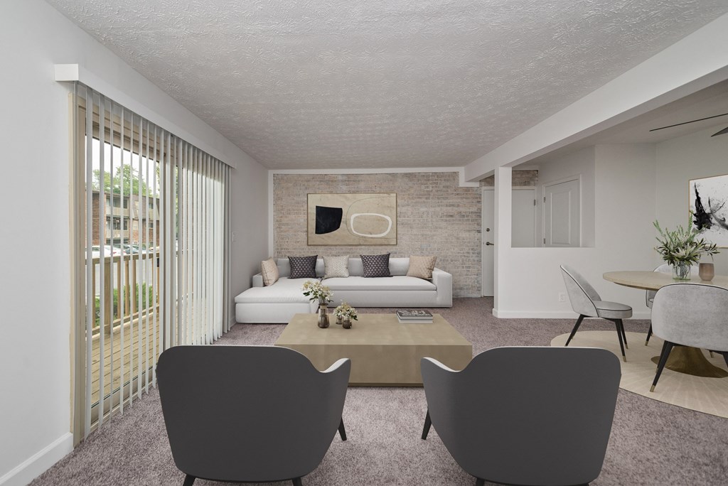 Modern Living Room at Millcroft Apartments and Townhomes, Ohio