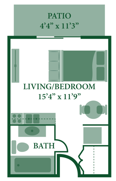 a diagram of a floor plan of a living room with a bathroom and a bedroom