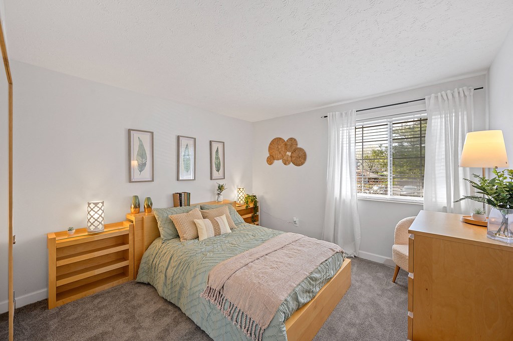 Bedroom with a bed and a dresser and a window at Wrights Point, Ft Wright, KY, 41011