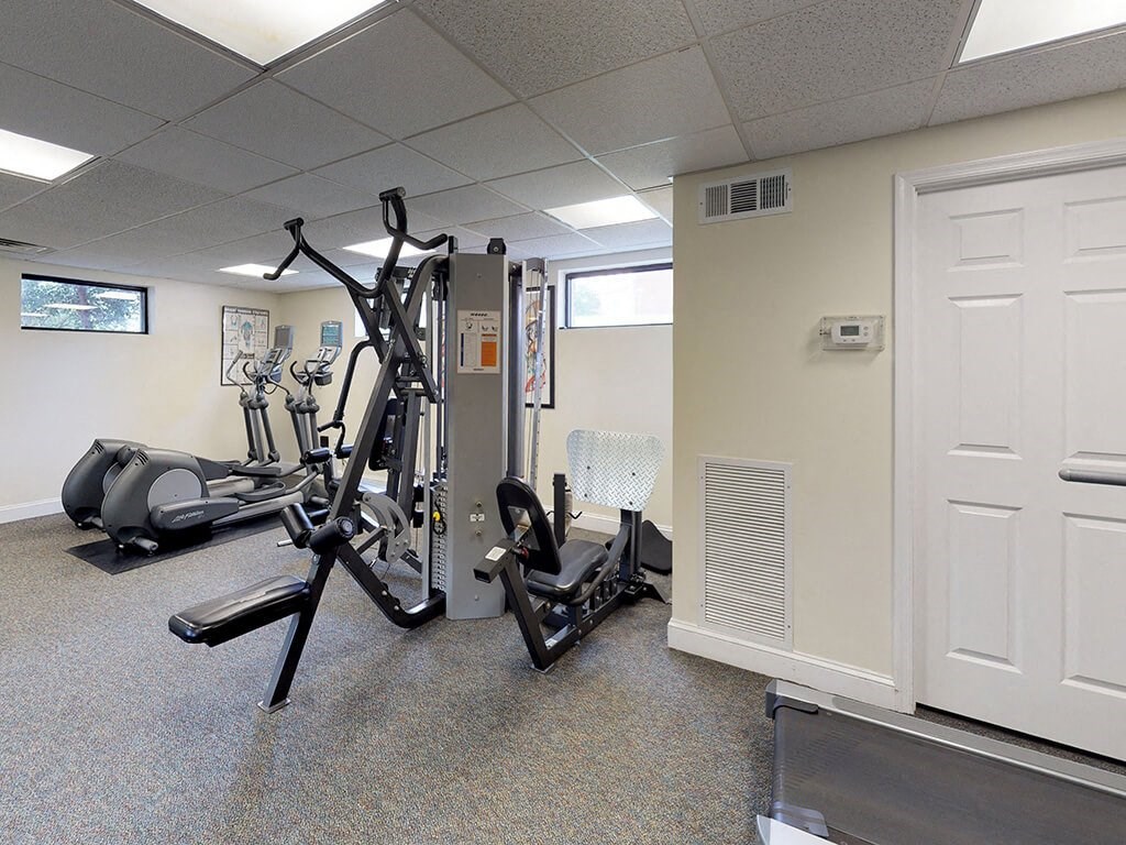 Gym with resistance workout equipment for bren mar apartments in virginia