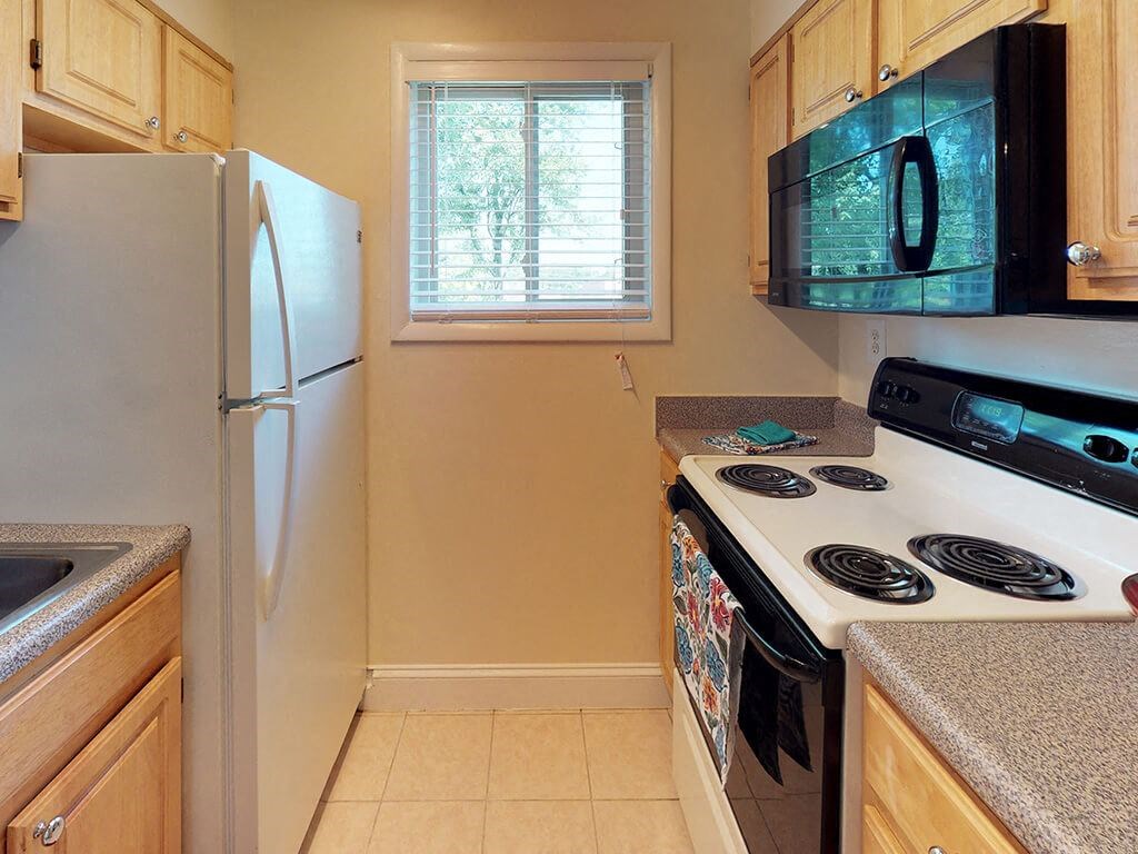 Stove and other appliances in apartment unit
