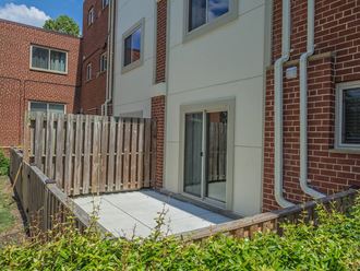 Outdoor patio Outdoor patio area connected with apartment unit