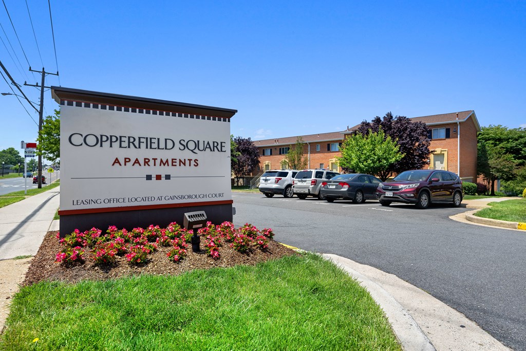Property sign at Gainsborough Court Apartments, Virginia, 22030