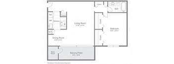 One bedroom apartment unit with bathroom at Tysons Glen Apartments and Townhomes, Falls Church, 22043