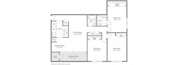 Three bedroom apartment unit area at Tysons Glen Apartments and Townhomes, Falls Church